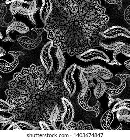 Abstract Seamless Floral Pattern White Light: ilustrações stock 317672453