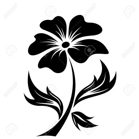 Vector flowers, Flower stencil, Flower silhouette