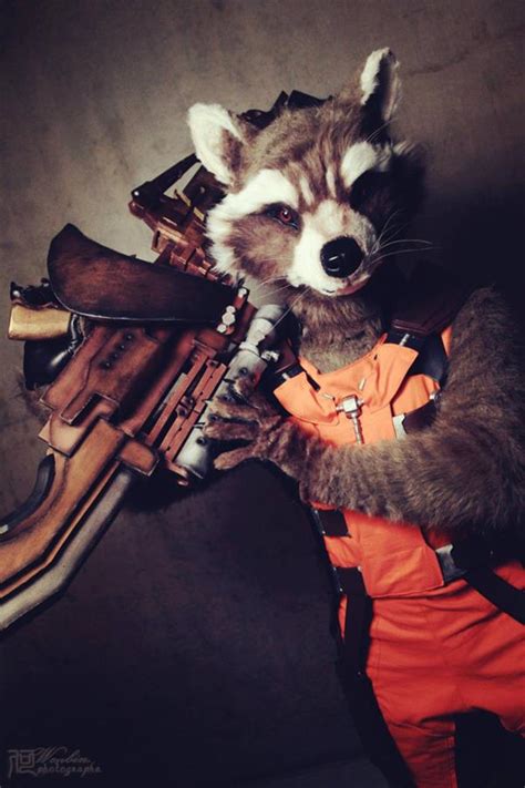 Impressive Rocket Raccoon Cosplay from GUARDIANS OF THE GALAXY — GeekTyrant