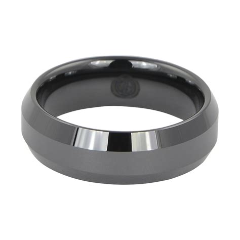 Polished Ceramic Mens Wedding Ring