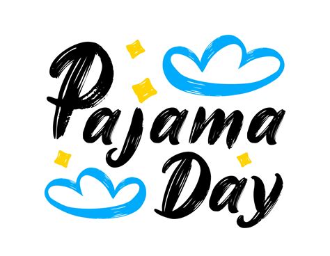 Pajama day handwritten lettering. Cute card or t-shirt print template ...