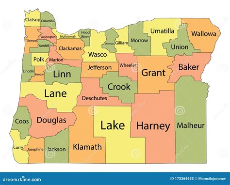 Map Oregon Counties - Map Of Counties Around London