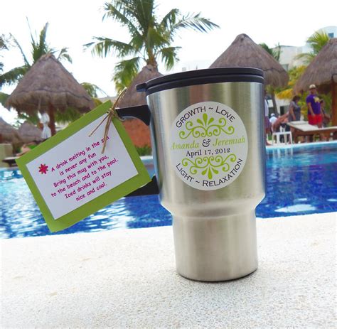 Craft ideas and more from Davet Designs: Travel Mug Wedding / Party Favor