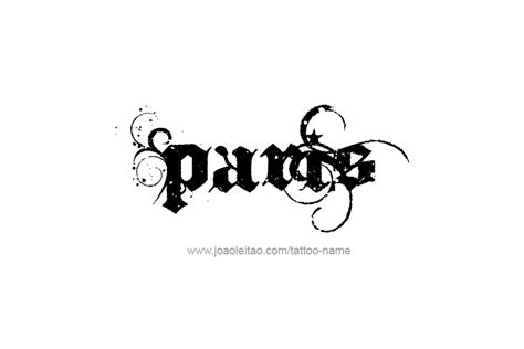 Paris Name Tattoo Designs