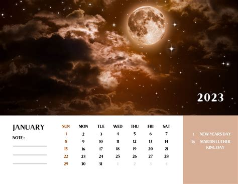 2023 Printable Moon Calendar - Etsy