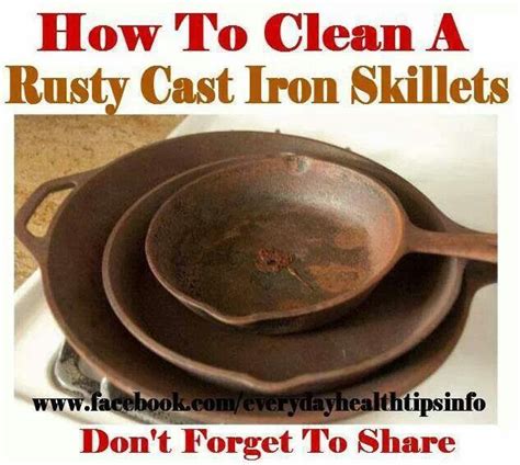 Cleaning rusty cast iron skillets | Rusty cast iron skillet, Cast iron cleaning, Cleaning rusty ...