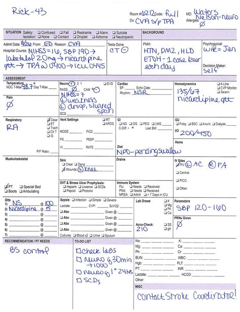 Neuro Icu Report Sheet