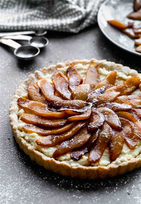 Pear and Mascarpone Tart with Almond Shortbread Crust - Cooking for Keeps