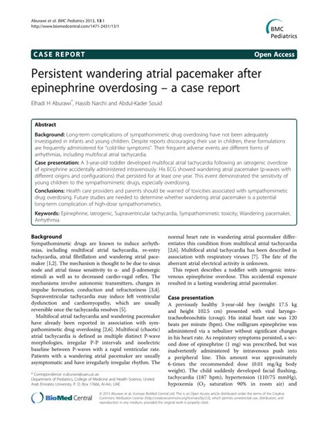 (PDF) Persistent wandering atrial pacemaker after epinephrine ...