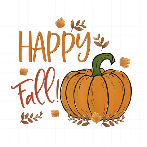 HAPPY FALL Printable Art Digital PNG Clipart Fall Pumpkin - Etsy ...