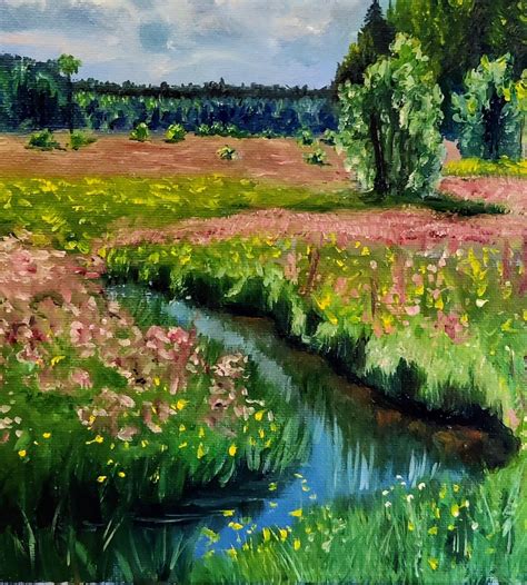 Spring in Full Bloom. Oil Painting on Canvas12x12 - Etsy