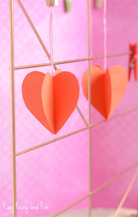 3D Paper Heart Craft - Easy Peasy and Fun