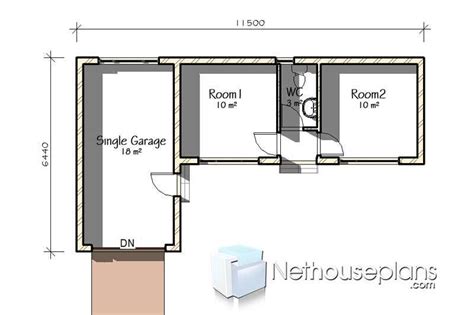 2 Room House Plans South Africa | Flat Roof Design