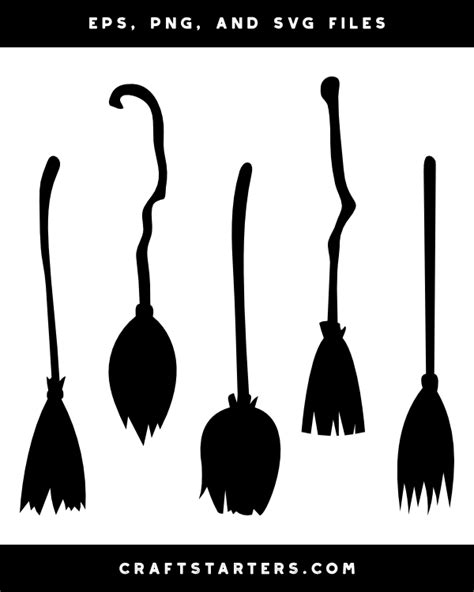 Witch Broom Silhouette Clip Art