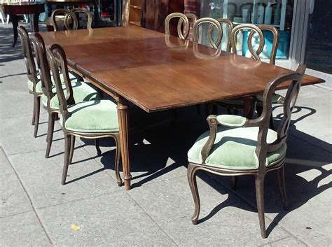 UHURU FURNITURE & COLLECTIBLES: SOLD #17439 French Country Dining Set: 48" x 74" Table, Two 21 ...