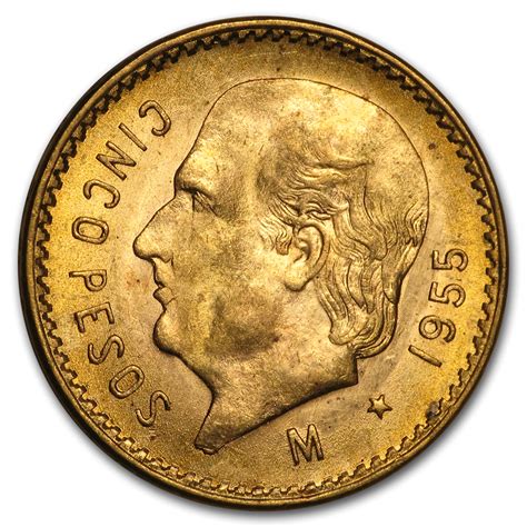 Buy 1955 Mexico Gold 5 Pesos BU | APMEX