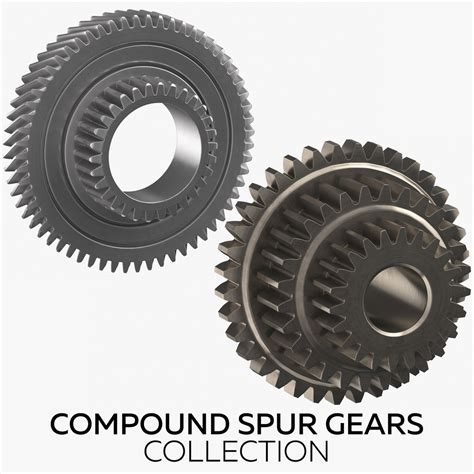 Compound spur gears 3D model - TurboSquid 1482338