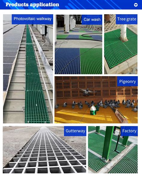 Fiberglass Plastic Frp Grating Flooring Chemical Plant Resin Fire ...