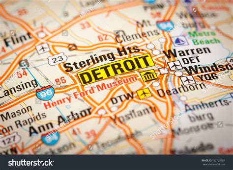 Detroit City On Map Royalty-Free Images, Stock Photos & Pictures ...