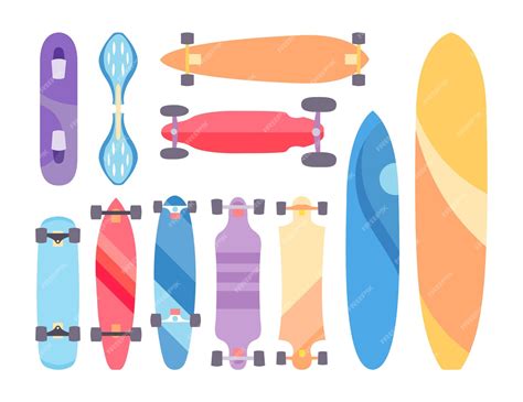 Free Vector | Skateboard and skateboarding set collection background with skateboards