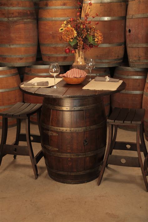 Wine Barrel Pub Table and stools - PERFECT for in the Kitchen - LOVE ...