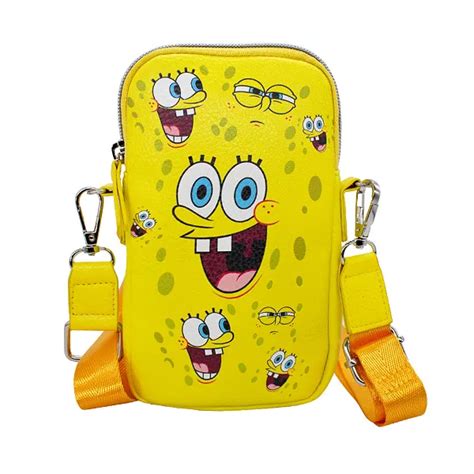 Nickelodeon Wallet, Phone Bag Holder, SpongeBob SquarePants Expressions Scattered, Yellow, Vegan ...