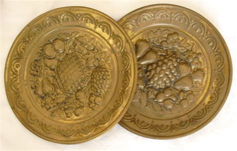 Vintage Brass Wall Plates, Decorative Wall Hangings, Vintage Brass Plates, Mid Century Brass ...