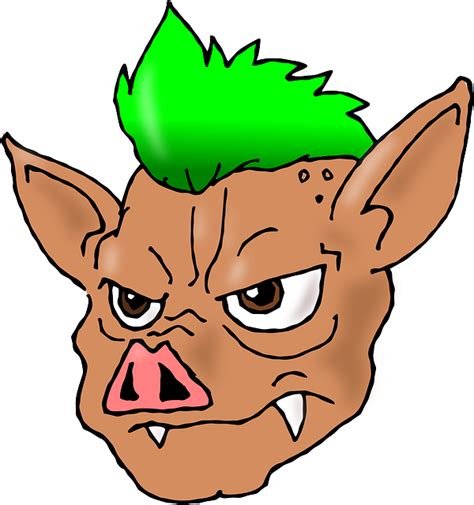 Free vector graphic: Pig, Animals, Green, Hair, Mohawk - Free Image on Pixabay - 160309