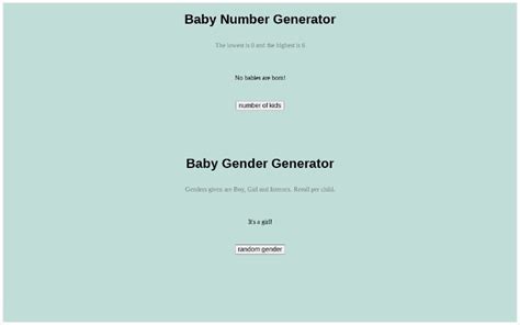 Baby Number Generator