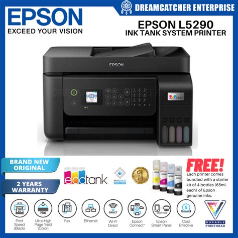 Epson L5290 EcoTank Wi-Fi All-in-One Inkjet Printer Print Scan Copy Fax ...