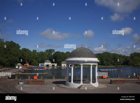 Bandstand and boating lake in Stanley Park, Blackpool Stock Photo - Alamy