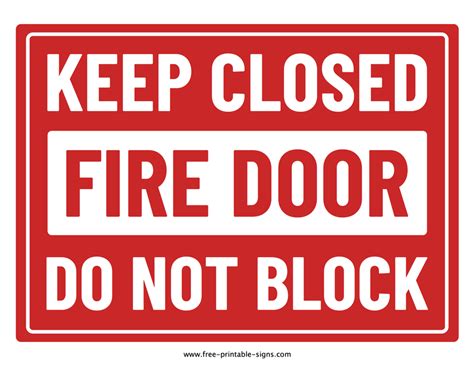 Printable Fire Door Closed Sign – Free Printable Signs