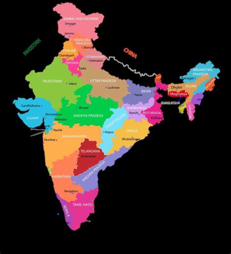 Buy Gifts Delight Laminated 24x26 : India Political, of India, Political of India with Cities ...