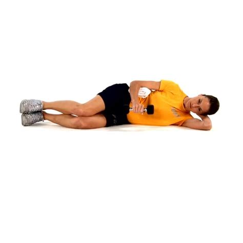 Side lying dumbbell shoulder external rotation (R) by Ömer K. - Exercise How-to - Skimble