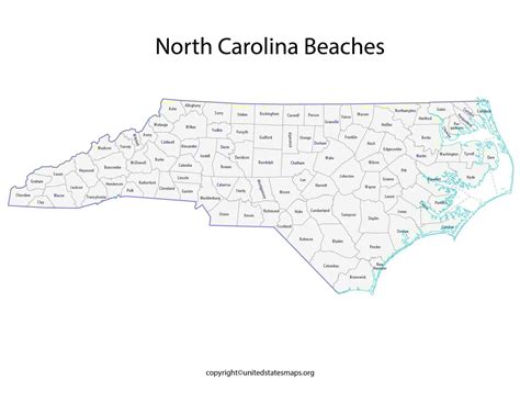 North Carolina Beaches Map | Map of North Carolina Beaches