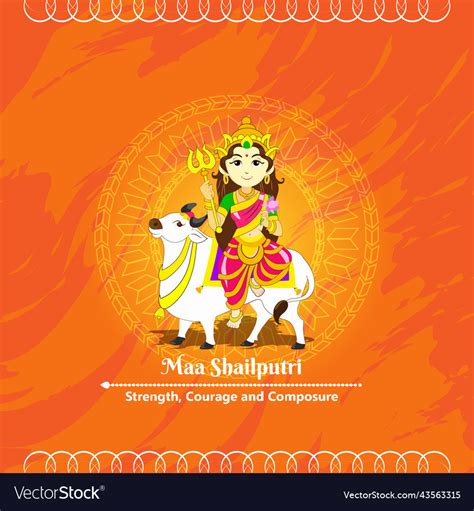 Goddess durga - first form- maa shailputri Vector Image