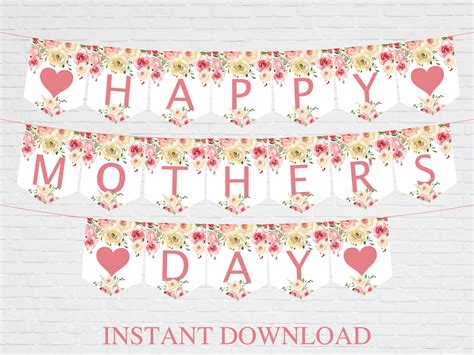 Happy Mothers Day Printable Banner - Printable Word Searches