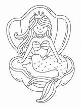 Princess Mermaid sketch template