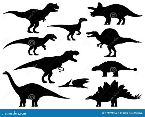 Vector dinosaur silhouette stock vector. Illustration of dinosaur ...