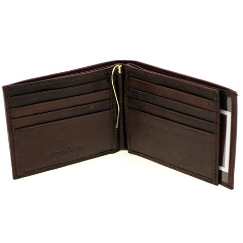 Paul & Taylor - Mens Leather Money Clip Wallet Bifold Center Flap 2 IDs ...