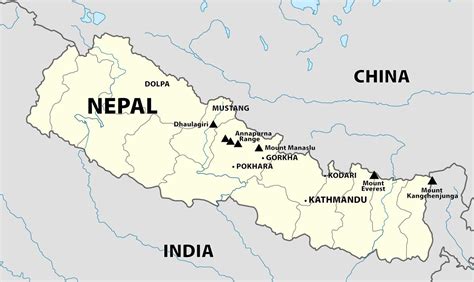 India nepal map - India nepal border map (Southern Asia - Asia)