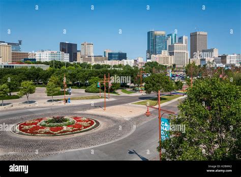 The city skyline from The Forks in Winnipeg, Manitoba, Canada Stock Photo - Alamy