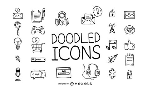 Doodle Icons Set Vector Download