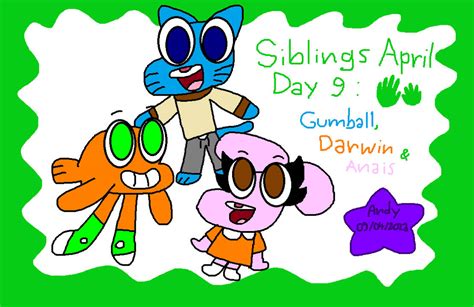 Siblings April Day 9: Gumball, Darwin and Anais by WarriorNerdGirl17 on DeviantArt