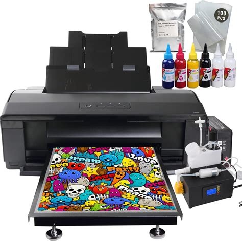 Amazon.com : A3+ DTF T-Shirts L1800 Printer+Timed White Ink Cycle Machine for Fabrics, Leather ...