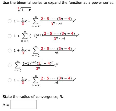 Solved Use the binomial series to expand the function as a | Chegg.com