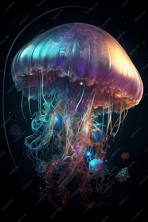 Premium AI Image | A jellyfish with rainbow colors on it