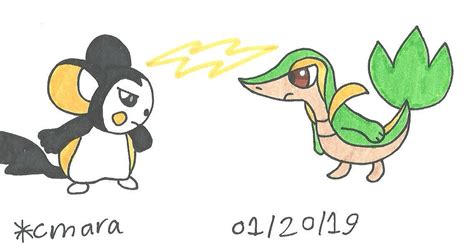 Emolga vs Snivy by cmara on DeviantArt