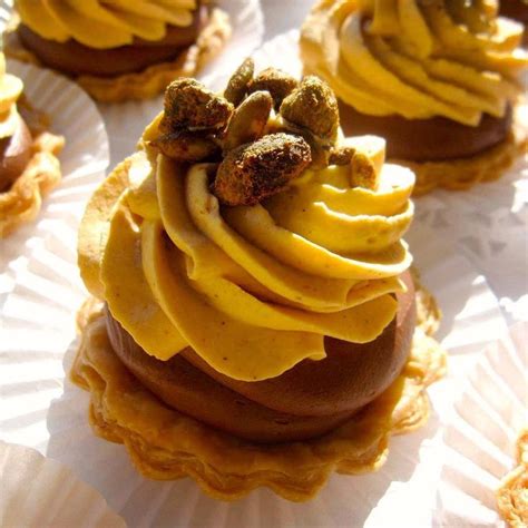 Spiced Pumpkin Chocolate Cream Tartlets - flaky pastry shells filled ...