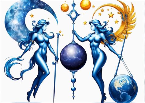 Zodiac sign Gemini illustration of zodiac sign Gemini | Premium AI ...